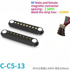 1/5Set 2A DC Magnetic Pogo Pin Connector 2Pin 3Pin 4 5 6 7 8 9 Pin Pogopin Male Female Spacing 2.5/2.80mm Spring Loaded Socket