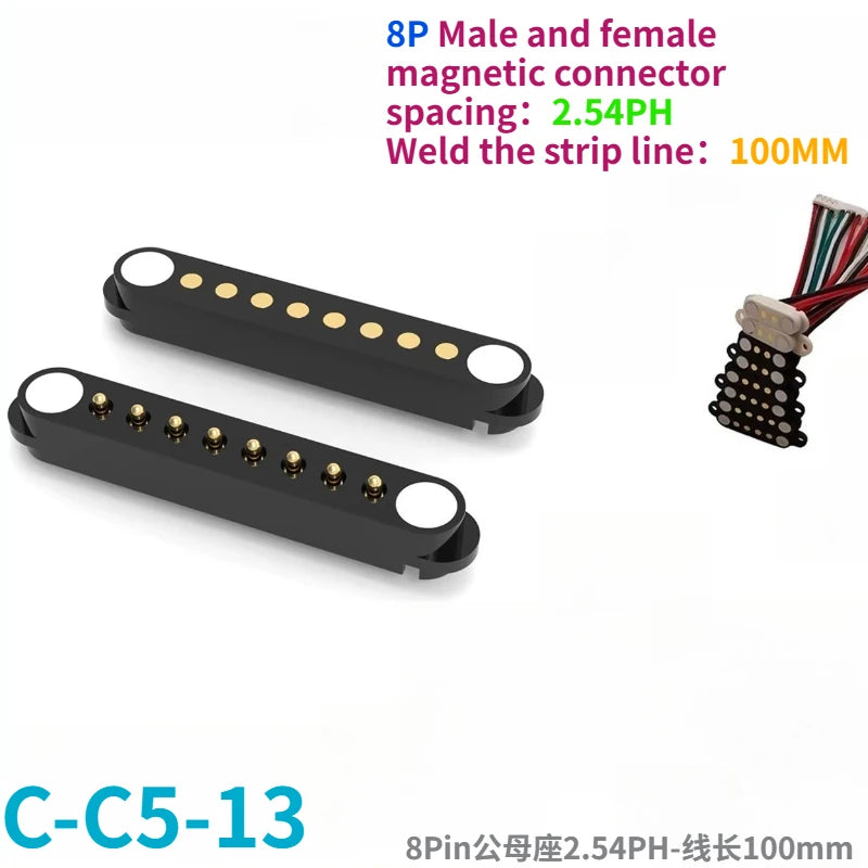 1/5Set 2A DC Magnetic Pogo Pin Connector 2Pin 3Pin 4 5 6 7 8 9 Pin Pogopin Male Female Spacing 2.5/2.80mm Spring Loaded Socket