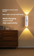 LED Night Light with Motion Sensor RGB Gradient Ambient Light Dimmable Magnetic Stair Lamp for Entryway Bedside Desk Wardrobe