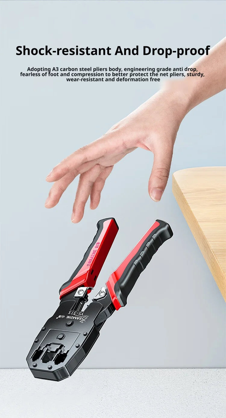 SAMZHE RJ45 Crimper Tools Crimping Pliers Ethernet Network Cable Crimper Cutter for 8P/6P/4P RJ45 RJ11 Precise Stripper Plier