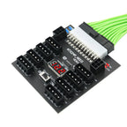 Computer PSU ATX 24PIN to 8 * Molex 4Pin + 2 * PCIE 6Pin Breakout Board Adapter For Hard Disk Drive