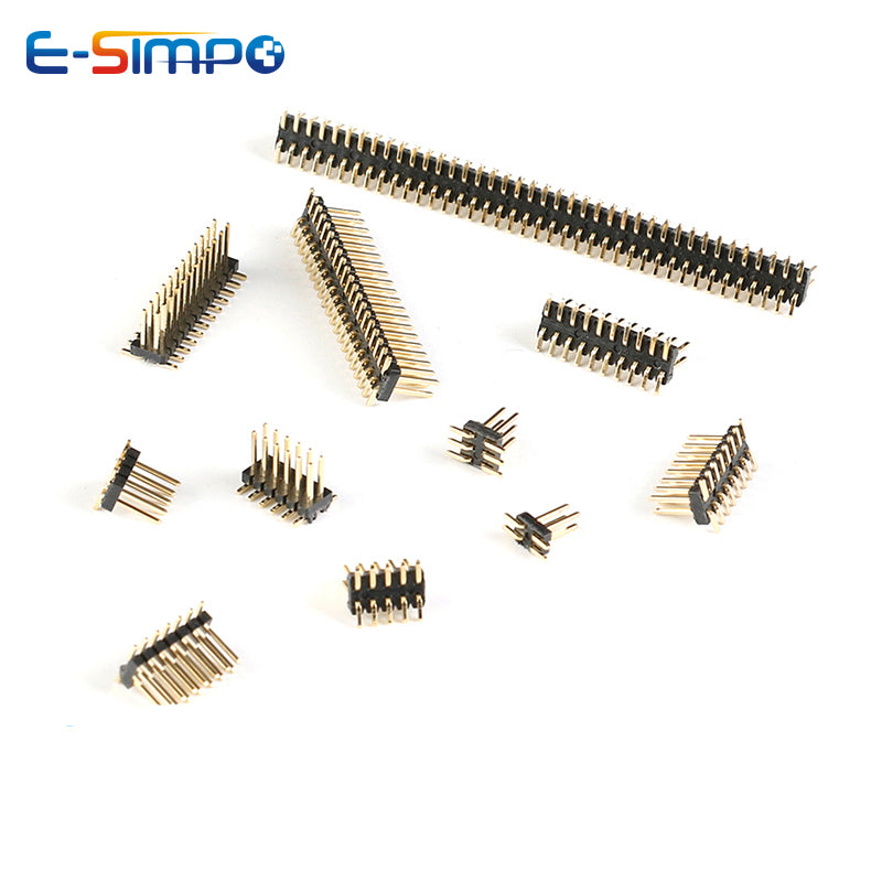 100pcs 1.27mm SMT Header Double Row SMD 2X3/4/5/10/20/25/40/50P Single Plastic Gold-plated B=4.3mm PCB Male Pin Header Connector