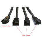 1Pcs PWM Fan Splitter 4pin Adapter Cable 1 To 4/3/2/1 Ways PWM Fan Splitter Extension Power Cable Connector Y Splitter Black