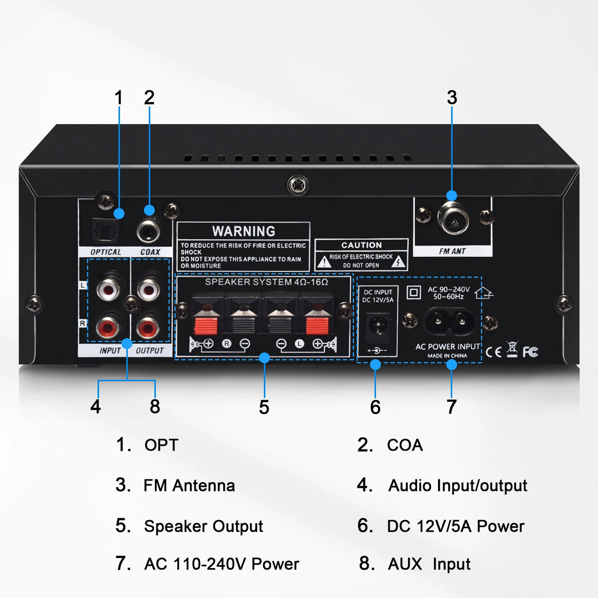 Woopker AK35/AK45 Pro/AK55 Digital Amplifier Bluetooth Sound Amplifier 2 Channel HIFi FM USB Audio Amp For Home Car Karaoke