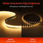 Super Bright USB DC5V COB Led Light Strip 320LED/m High Density Flexible Linear Lighting Warm/Natural/White 50cm 1m 2m 3m 4m 5m