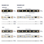WS2805 Pixels LED Strip Light RGBCCT 5 in 1 Addressable LED Lights Dual Signal RGB WW CW 3000K-6500K DC12V 24V 1 IC to 3/6/7 LED