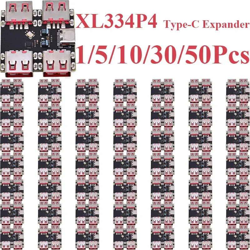1~50Pcs XL334P4 Type C USB 2.0 4 Port Hub Expansion Module 1 To 4 USB Splitter Mini PCB Board High Speed USB Expansion Hub
