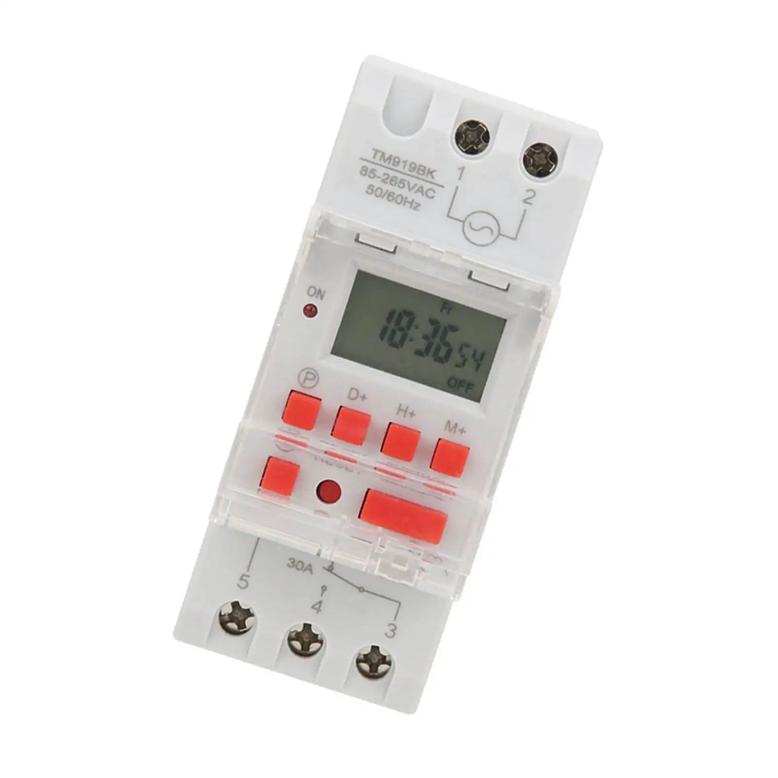 TM919BK 85~265V AC 30A LCD 7 Days Programmable Digital Timer Switches