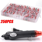 50-1000PCS Heat Shrink Butt AWG22-18 Red Solder Insulated Waterproof Electrical Splice Wire Connectors with Hot Air Gun Us/Eu