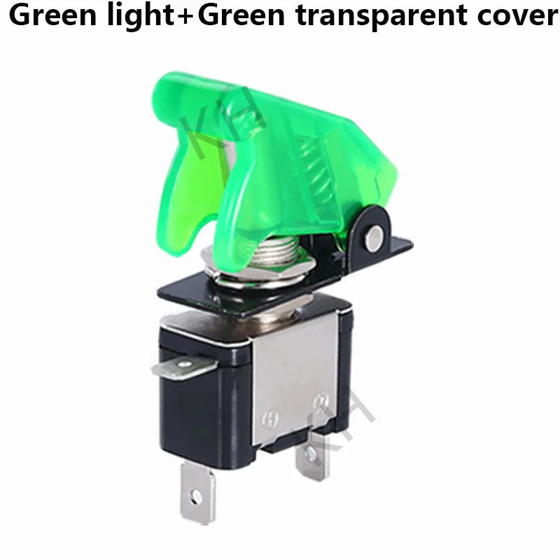 Auto Car Boat Truck Illuminated Led Toggle Switch With Safety Aircraft Flip Up Cover Guard 12V20A transparent