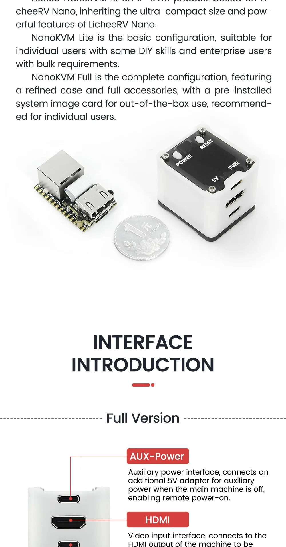 Sipeed NanoKVM  PiKVM Mini remote control operation and maintenance server HDMI Raspberry Pi