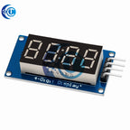 TM1637 4-Bits Digital LED Display Module for Arduino: 0.36 - Inch 7 - Segment RED Anode Tube with Four Serial Driver Board Pack