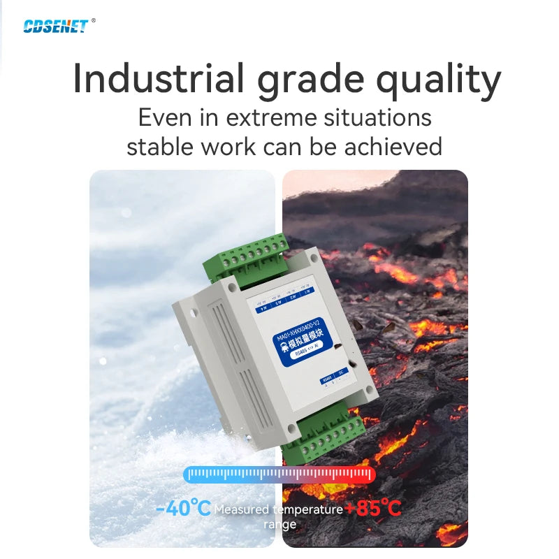 ModBus RTU Serial IO 1/2/4/6/8/10/12-Channel Analog Input Module RS485 CDSENET MA01-XHXX Rail Installation 8~28VDC Watchdog