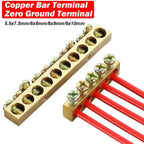 Grounding Bars Copper Wire Connector Multi-specification With Hole Screw Brass Connection Row Zero Ground Terminal Electrical