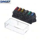 4/6/8/12 Way Car Fuse Box Car Fuse Holder Car Truck Auto Blade Fuse Box with 4/6/8/12 Fuses for 12V 24V ATO Standard Circuit