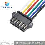 10PCS JST SM 2/3/4/5/6Pins 2.54MM Plug Male to Female Wire Connector cable pigtail Plug LED Connecting line 20cm Long