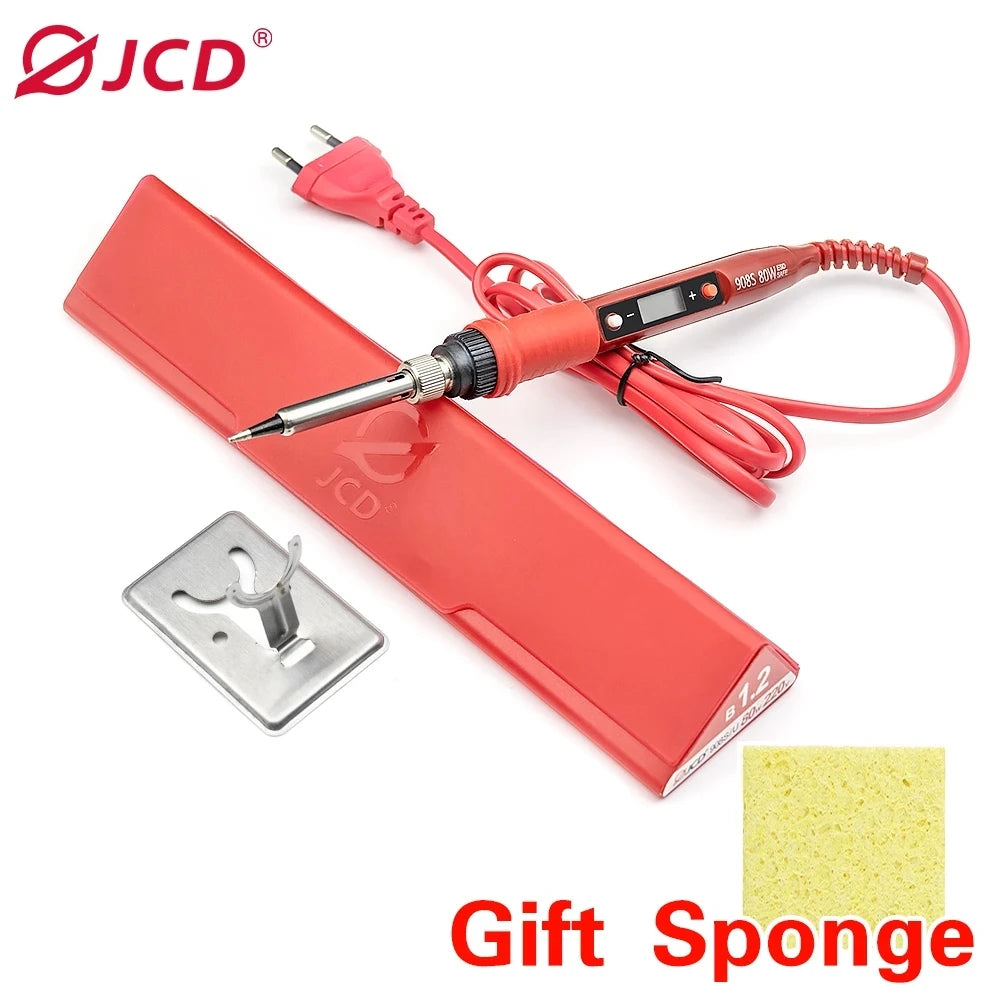 JCD 908S Electric Soldering Iron Kit Set 220V 110V 80W LCD Display Adjustable Temperature Home Handmade DIY Welding Repair Tools