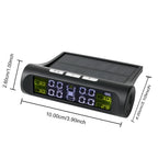 Digital LCD Display Universal Smart Car TPMS Tyre Pressure Monitoring System Auto Security Alarm Solar Charging