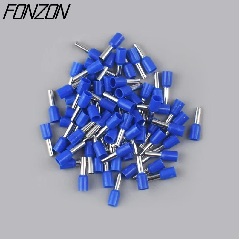 100PCS/pack Insulated Wire Crimp Terminals E0508 1008 1508 7508 2508 Tubular Pressure Wire Ferrule Connectors Pin-Type Connector