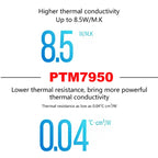 100% Honeywell- PTM7950 0.25mm Thermal Pad 8.5 W/mk Phase Change Silicone Pad Laptop CPU GPU Thermal Conductive Paste Grease
