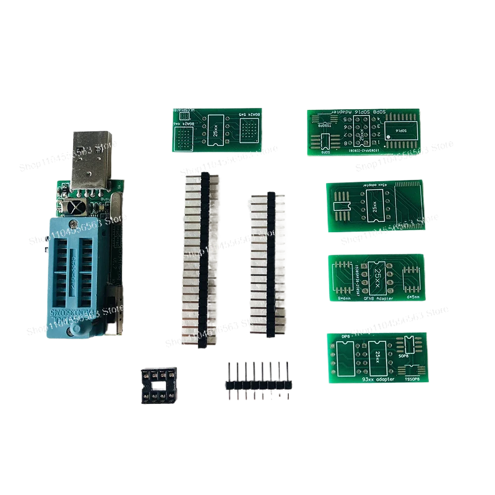 CH341A USB Programmer V1.7 with 1.8V Level Shifter for W25Q64FW W25Q128FW GD25LQ64 Flash Memory IC
