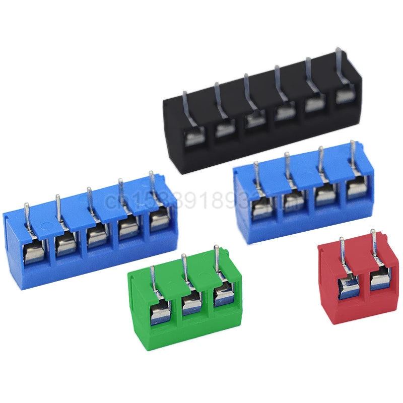 10Pcs KF301 Straight Pin 2P 3P 4P 5P 6P Screw PCB Terminal Blocks Pitch 5.0mm Connector Assortment Kit KF-301