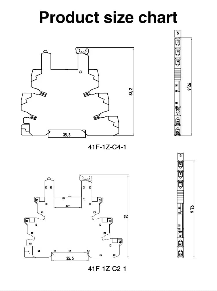 DC Control AC Slim Interface Solid State Relay Module DIN SSR Slim Relay DC Control DC 41F-1Z-C2 C4 SSR Relay DIN Rail