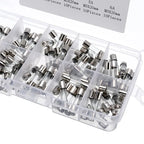 100/72pcs Car Fast-blow Glass Fuses Car Glass Tube Fuses 0.2-20A 0.5-30A Assorted Kit for Car Light Inflator Vacuum Cleaner