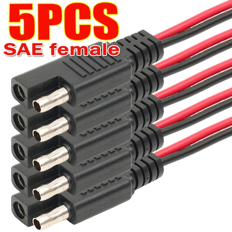 1-5PCS High-quality SAE Female and Male Power Extension Plug Cables Solar Cell Quick Disconnect Wiring Copper Harnesses