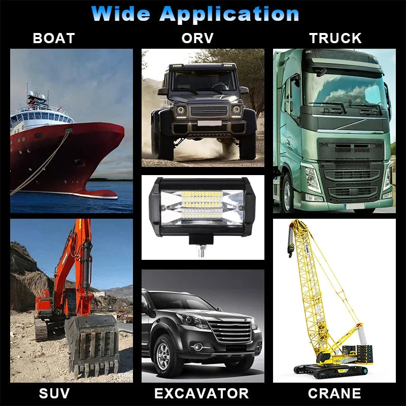 Car Work Light LED Offroad 4x4 Spotlights Fog Lamp Diode Headlight SUV ATV Tractor Boat Trucks Excavator Light Bar 12V 24V