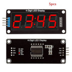 TM1637 0.56 inch Digital Tube Clock Module 4-Digit 7 Segments Double Dots LED Display for Arduino Red Blue Green Yellow White