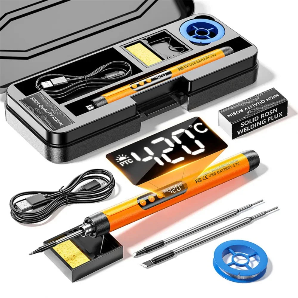 Portable Cordless Digital Soldering Iron USB Charging Adjustable Temperature 260-420℃ Solder Iron Multifunctional Intelligent