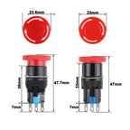 16mm e-stop switch 30mm Mushroom emergency stop 3/6 pins 1NO1NC/2NO2NC Latching self Weather Pack push button switch