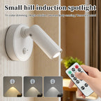 Motion Sensor LED Night Light Rechargeable Cordless Wall Lamp with Remote Control Touch Dimmable Magnetic Spotlight for Hallway