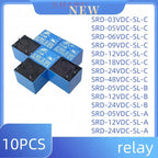 10pcs，SRD-03VDC-SL-C Relay SRD-05 SRD-05VDC-SL-B SRD-24VDC-SL-A SRD-12VDC-SL-C SL C 10A 250VAC 5PIN 3V 5V 9V 12V 24V 48V p