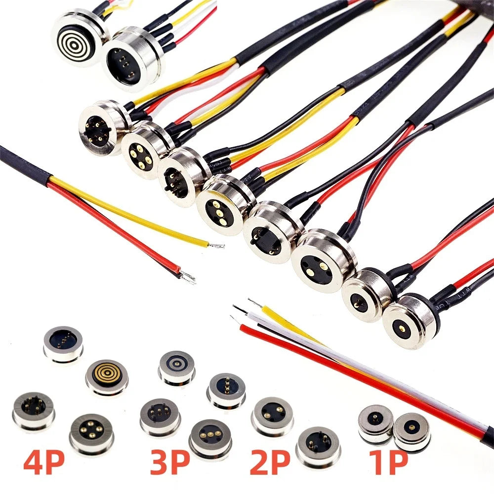 1/3/5 Pair Circular Shape Magnetic Pogo Pin Connector 1 2 3 4 5 Pole Male Female Probe DC Power Charging Round Profile