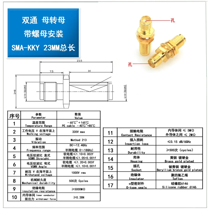 1-10Pcs Javino SMA to SMA male female RP SMA to SMA male RPSMA Connector RF adapter SMA-J adapter SMA-K