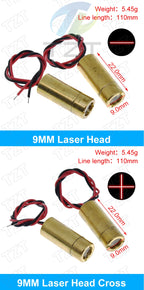TZT 650nm 5mW 6MM 9MM 12MM Red Point / Line / Cross Laser Module Head Glass Lens Focusable Focus Adjustable Laser Head