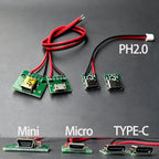 1-5PCS Micro/Mini/Type-C Female Connector Jack Charging Port USB Type C Socket With Solder Wire PH2.0 Line Length 8cm