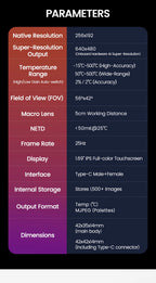 Sipeed T256S Thermal Camera, AI Inspection Tool, USB-C, iOS Android Raspberry Pi Compatible