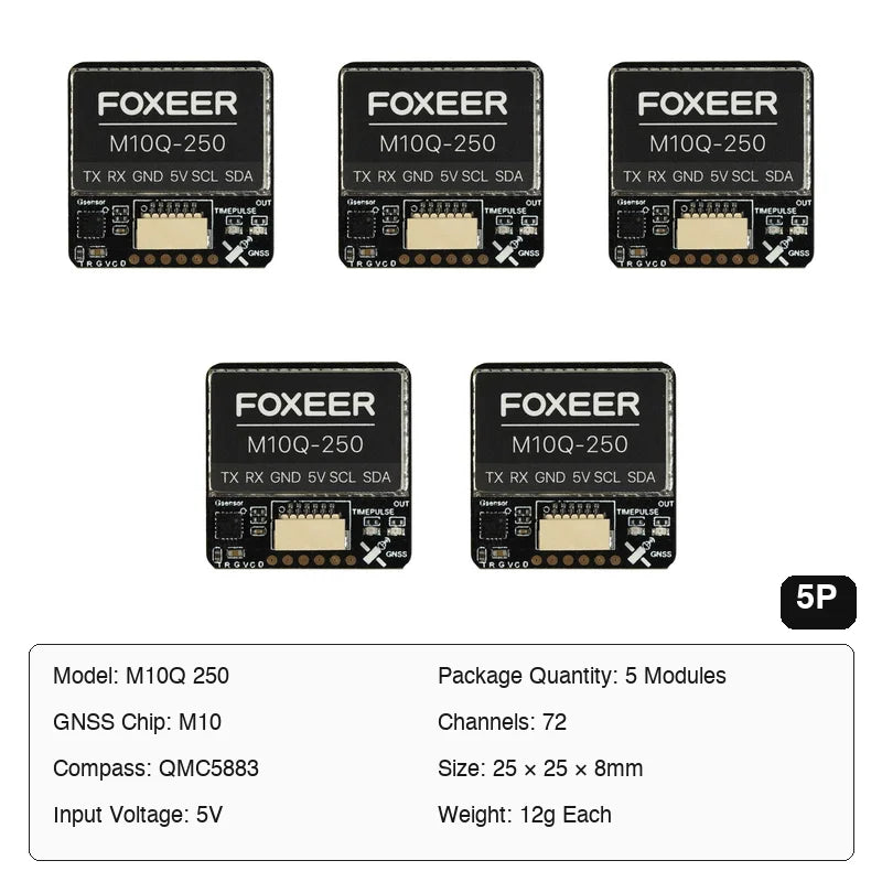 Foxeer M10Q 250 GPS 5883 Compass Module M10 5V 72 Channel Dual NMEA UBLOX for FPV Racing Drone Quadcopter Parts