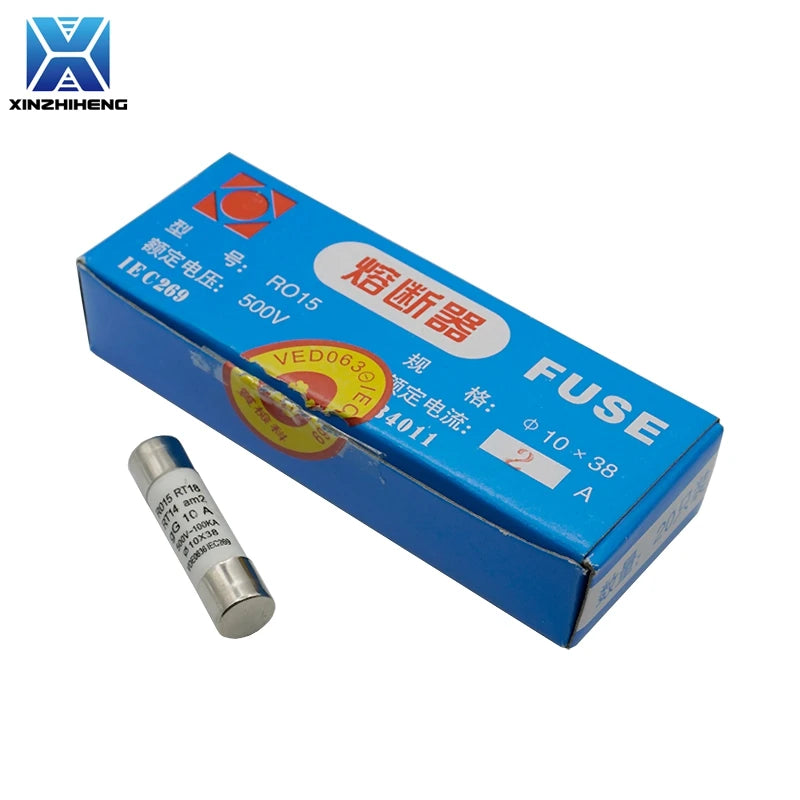 5-20pcs RO15 10*38mm Ceramic Fuse 10x38mm 500V 500MA 0.5A 1A 2A 3A 4A 5A 6A 8A 10A 16A 20A 25A 32A For RT14 RT18 Fuse Holder