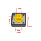 12set Tactile Push Button Switch Momentary 12*12*7.3MM Micro switch button with knob Yellow Green Red Kit 12x12x7.3
