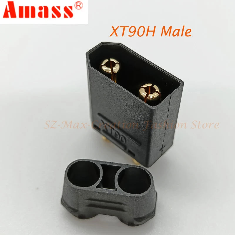 Original Amass XT90E-F Battery Connector XT90E Female Plug Gold-plated XT90 Mountable Connector Plug  Yellow Socket