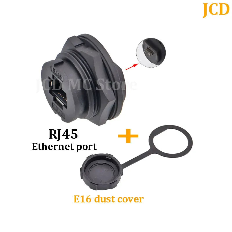 1PC E16 Buckle Waterproof Connector HDMI/USB2.0/USB3.0/RJ45/Type C/MICRO USB Panel Mount DIY Jack with Dust Cover Connector