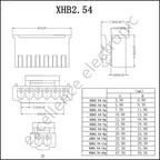 10Sets XHB 2.54MM Connector with Buckle Hole Though Type 2/3/4/5/6/7/8/9/10 Pin Straight /Curved Pin+Housing+Crimp Terminal Kits