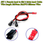 2Pin LED Y Splitter Connector JST 1 Male/Female to SM 2 Female/Male Wire Cable 20AWG for WS2812 WS2811 SK6812 RGB RGBW Led Strip