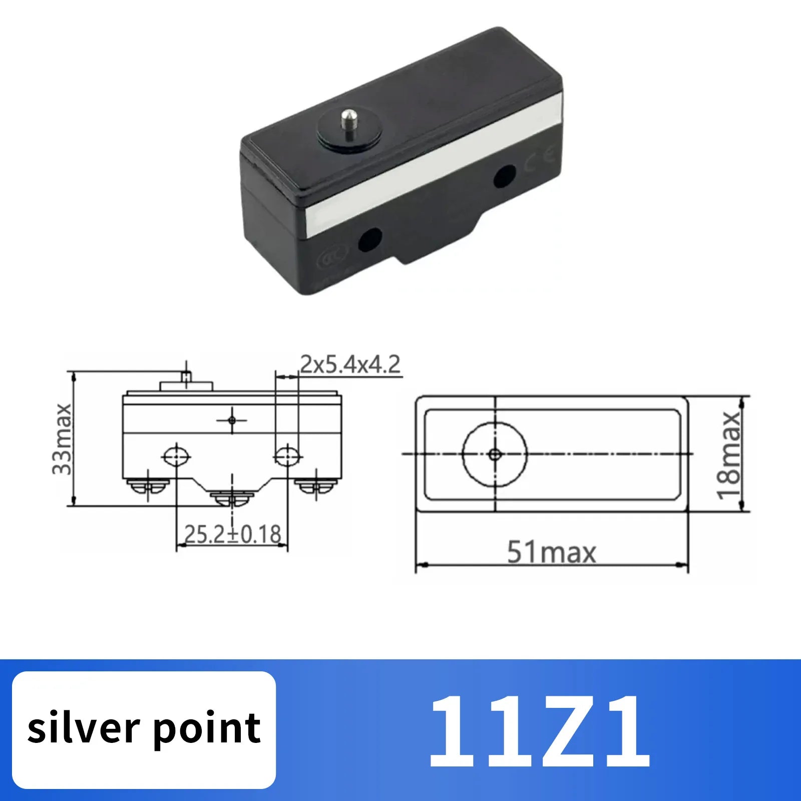 10Pcs SPDT NO+NC Hinge Roller Lever Microswitch Action Switch