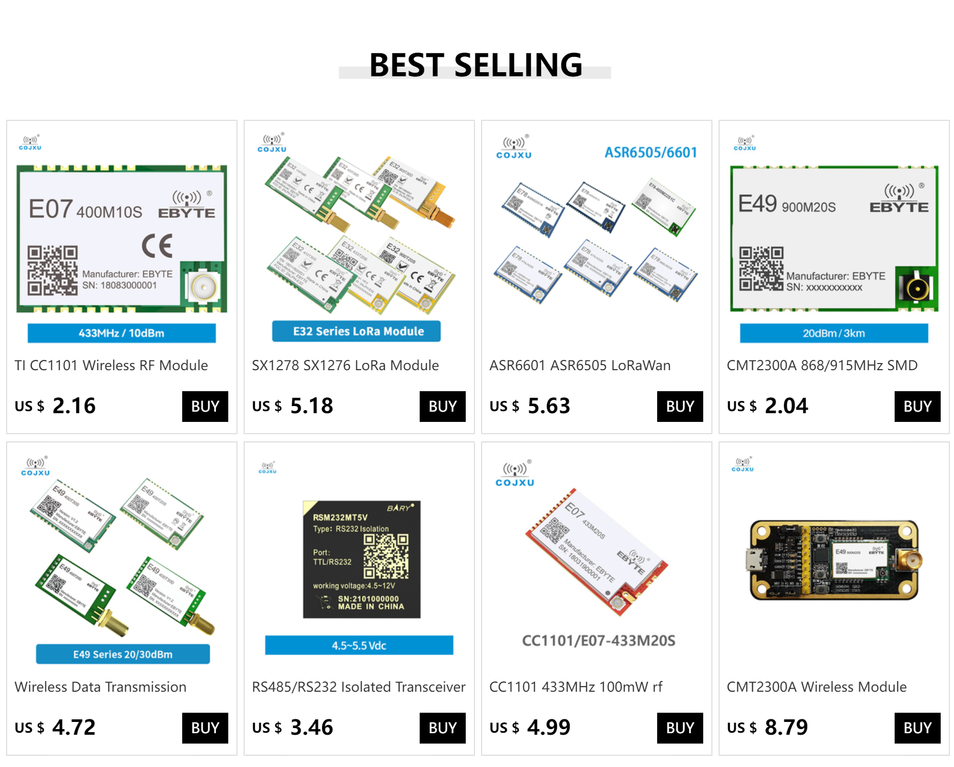 SX1278 SX1276 LoRa Wireless Module E32-400M20S E32-400M30S E32-900M20S E32-900M30S Ebyte E32-MSeries LoRa Spread Spectrum Module