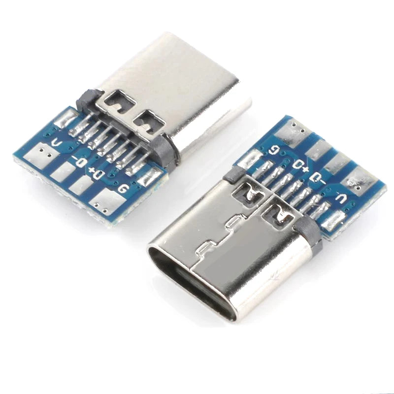 10pcs USB 3.1 Type-C Connector 24 Pins Male / Female Socket Receptacle Adapter to Solder Wire & Cable 24 Pins Support PCB Board